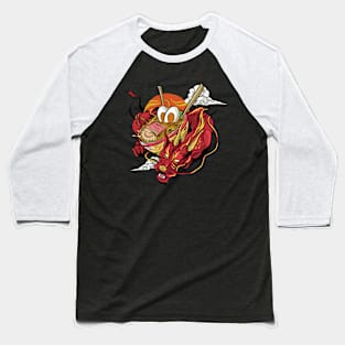 Japanese Dragon With Ramen Bowl Baseball T-Shirt